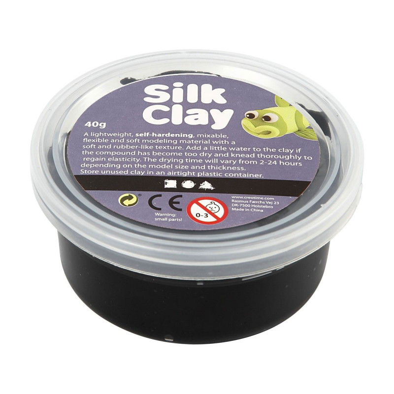 SILK CLAY Modeling clay - Black, 40gr.