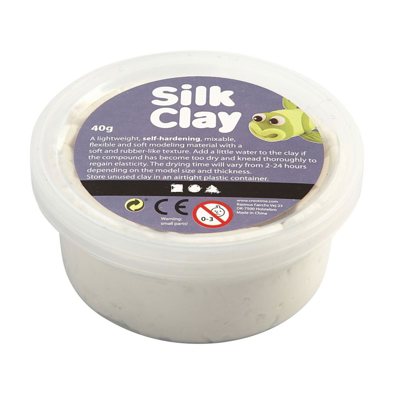 SILK CLAY Modeling clay - White, 40gr.