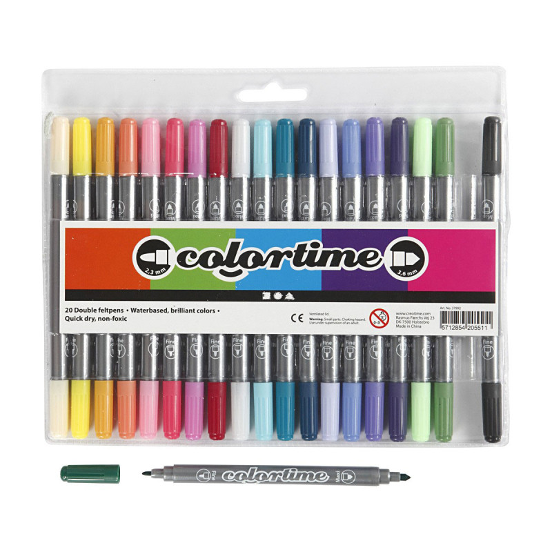 COLORTIME Double-sided pens - Extra colors, 20pcs.