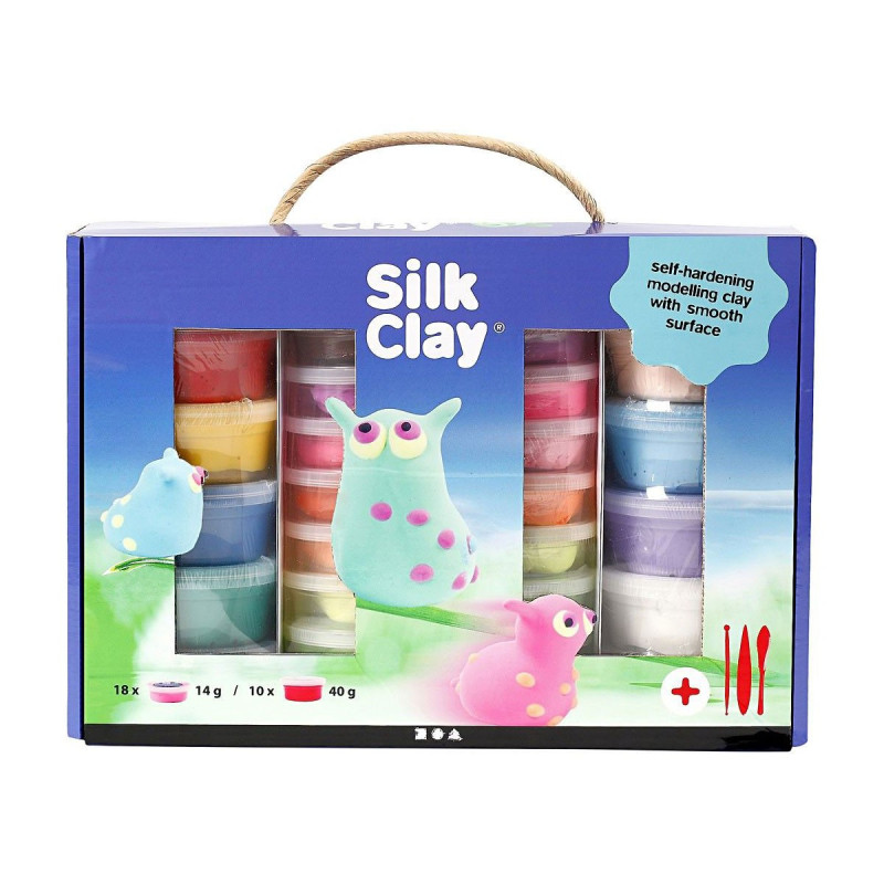 SILK CLAY Modeling clay Set with 28 jars and Tools