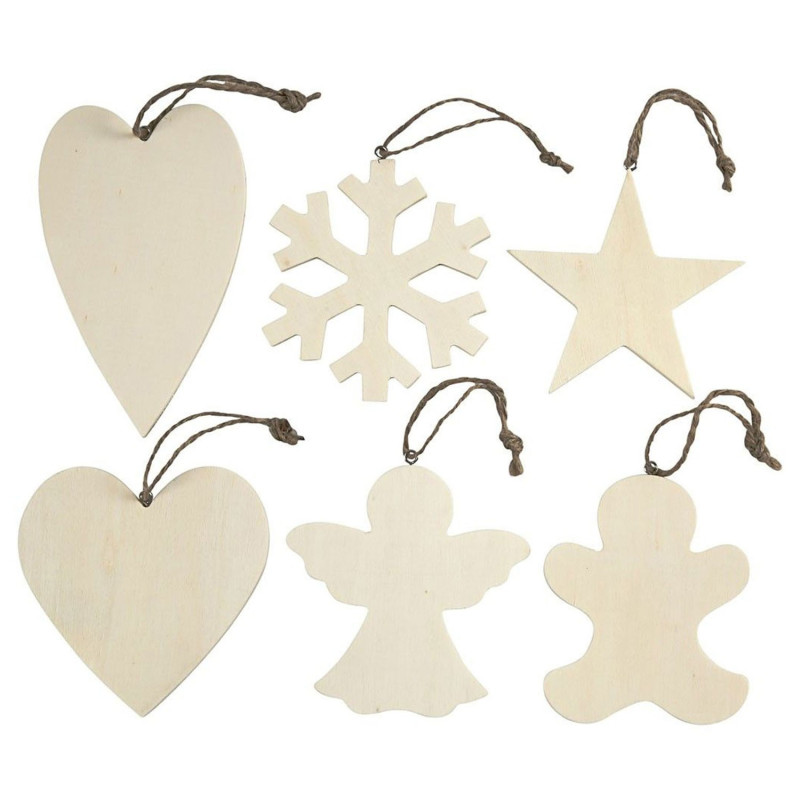 CREATIV COMPANY Decorate your Wooden Christmas Hangers, 6pcs.