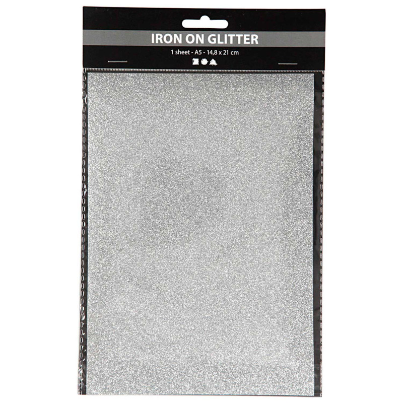CREATIV COMPANY Iron-on Foil Glitter Silver, A5