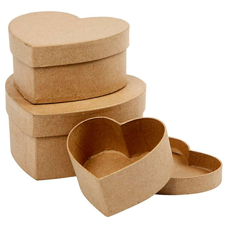 CREATIV COMPANY Hearts Boxes Papier-mache, 3pcs.