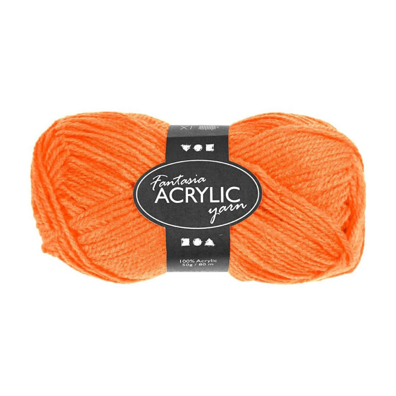 CREATIV COMPANY Acrylic yarn Neon - Neon Orange, 50gr