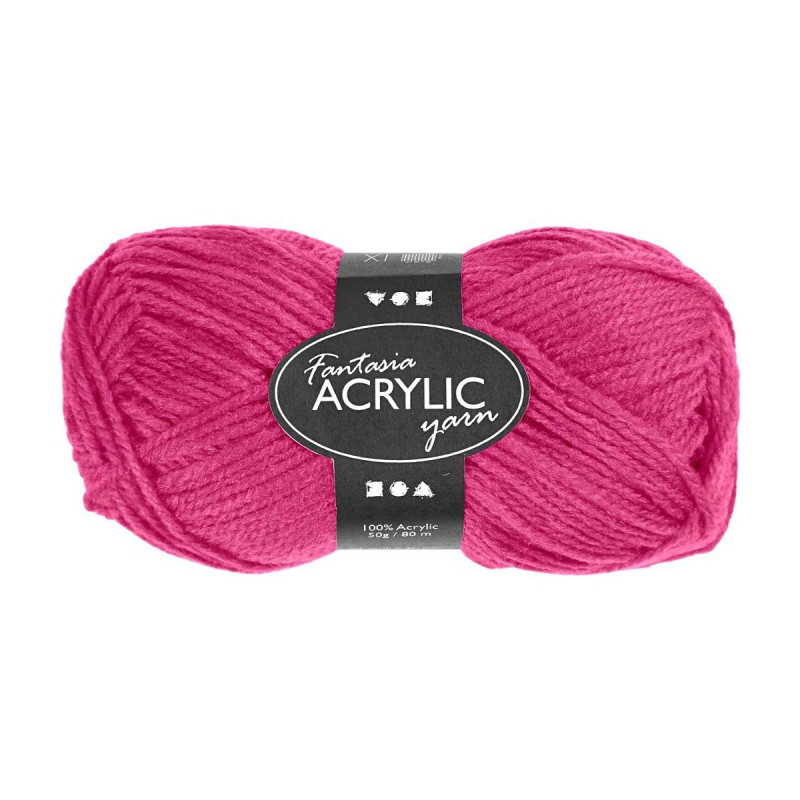 CREATIV COMPANY Acrylic yarn Neon - Neon Pink, 50gr