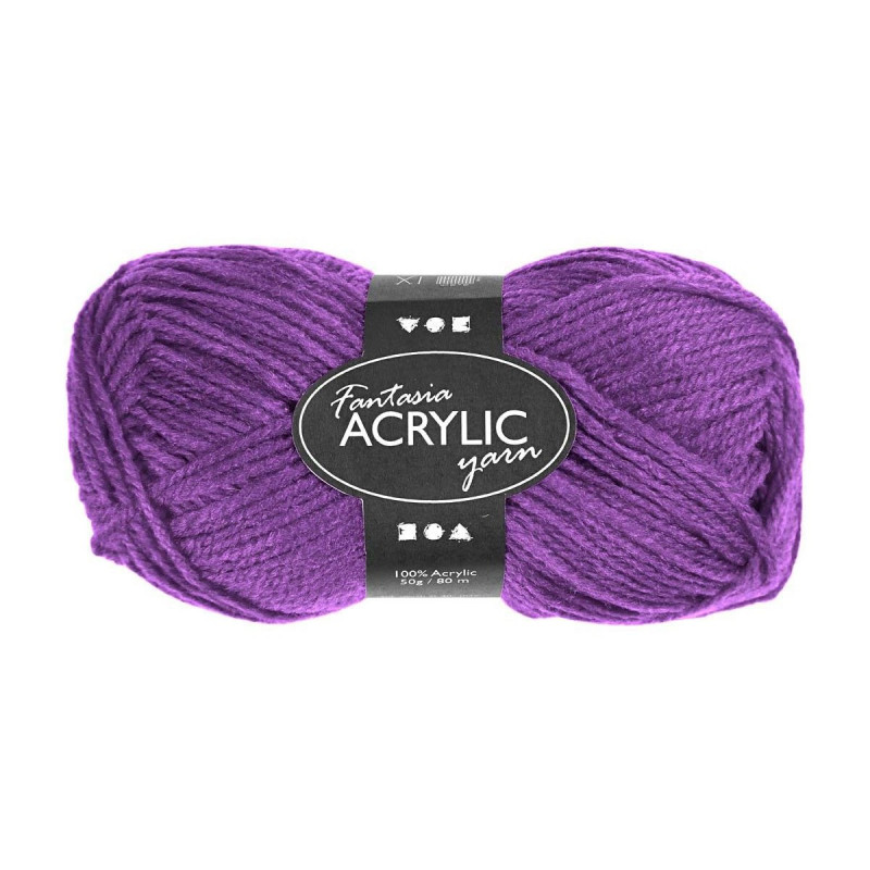 CREATIV COMPANY Acrylic yarn Neon - Purple, 50gr