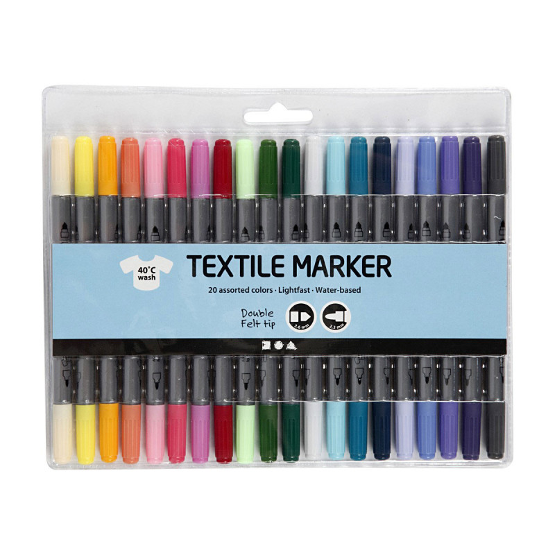 CREATIV COMPANY Textile Pens - Extra Colors, 20pcs.