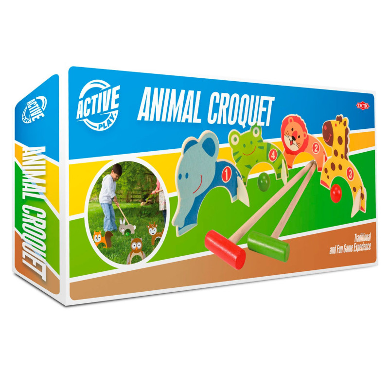 TACTIC Wooden Animal Croquet Set