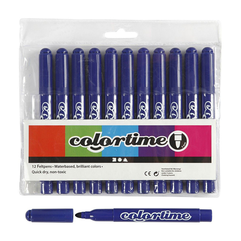 COLORTIME Dark blue Jumbo pens, 12pcs.