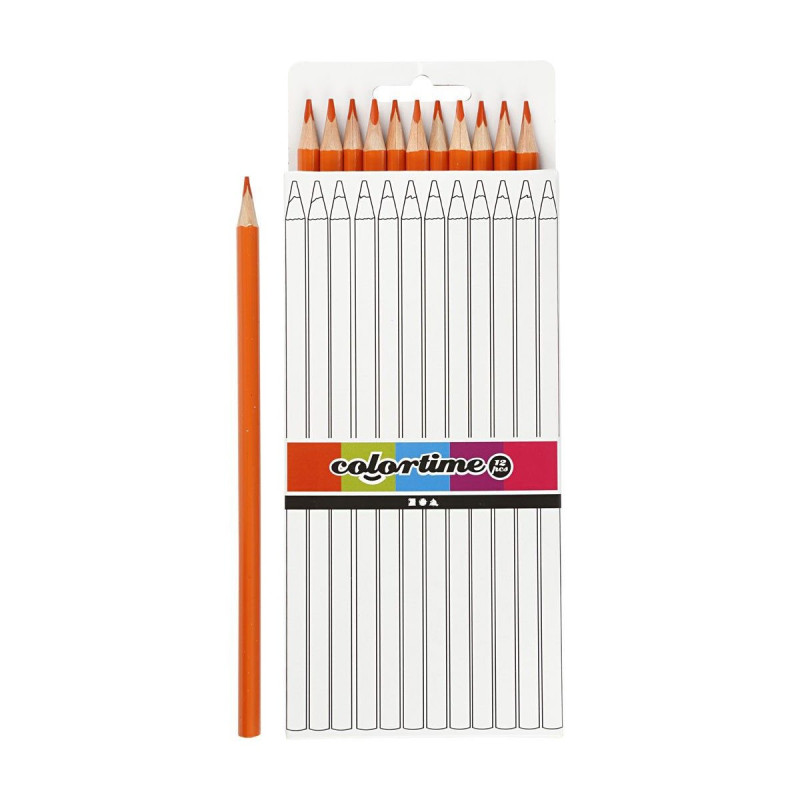 COLORTIME Triangular colored pencils - Orange, 12pcs.