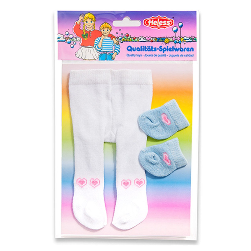 HELESS Dolls maillot with Socks-white, 28-35 cm