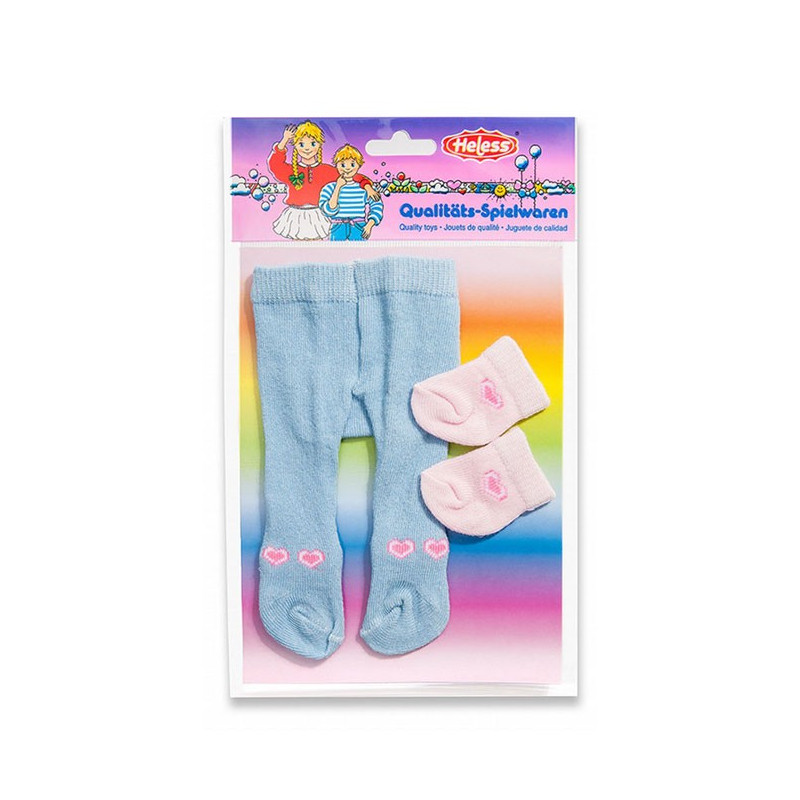 HELESS Dolls maillot with Socks-blue, 28-35 cm