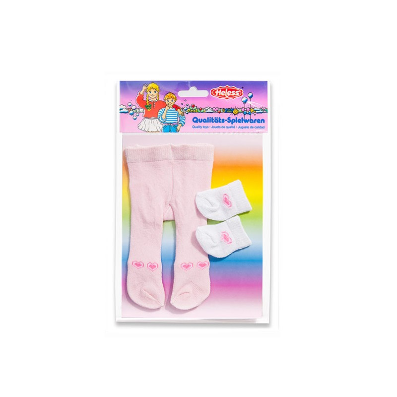 HELESS Dolls maillot with Socks-pink, 28-35 cm