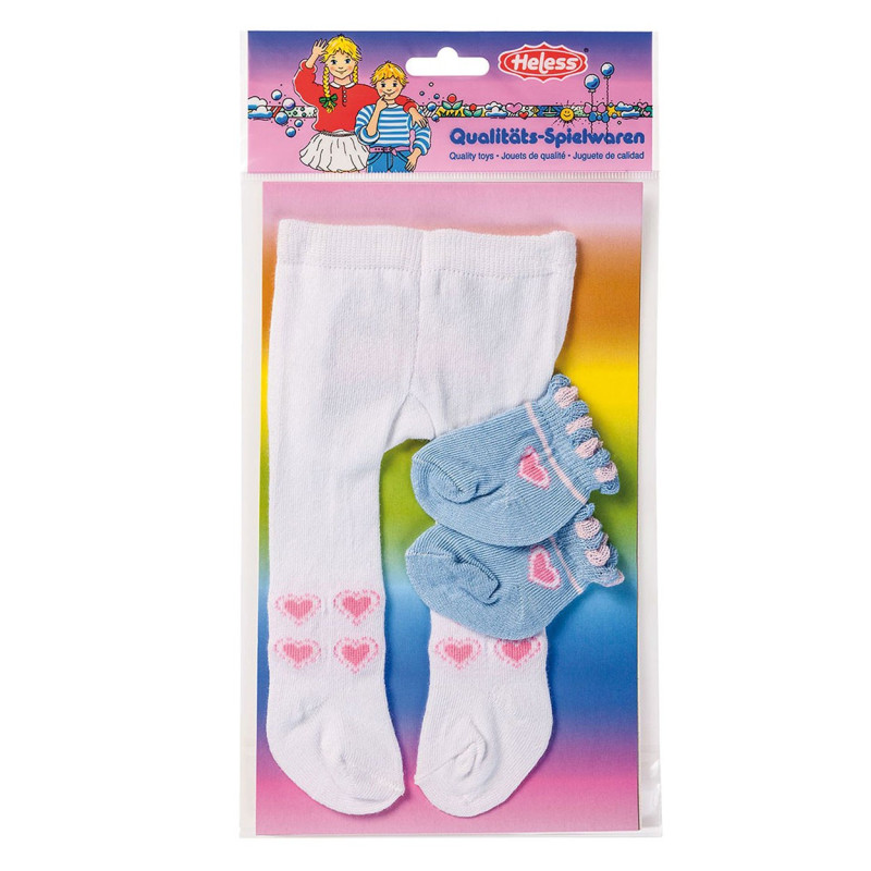 HELESS Dolls maillot with Socks-white, 35-46 cm