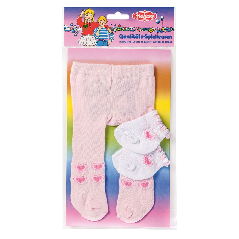 HELESS Dolls maillot with Socks-pink, 35-46 cm