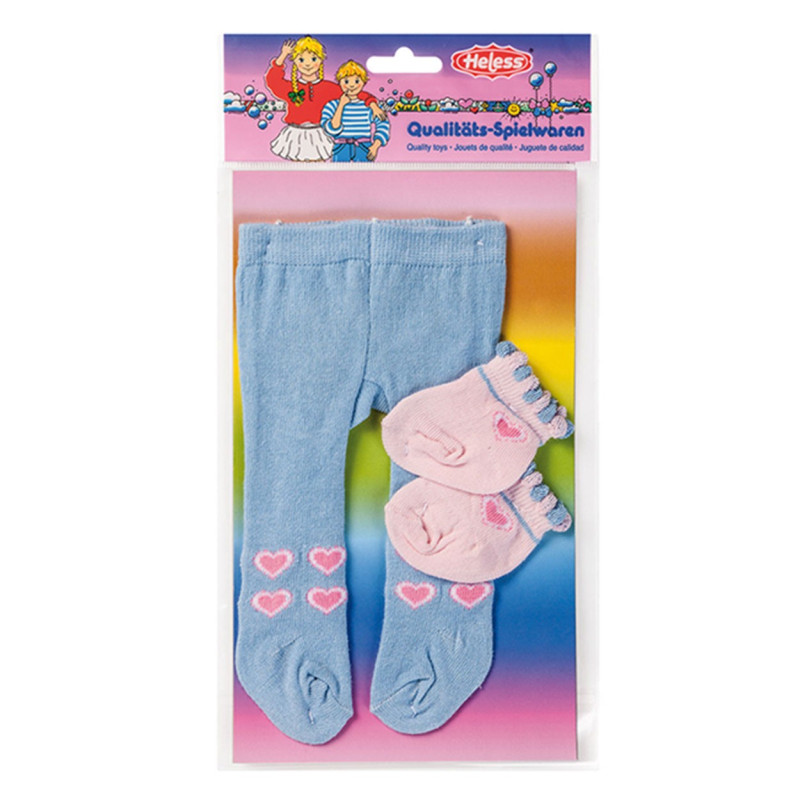 HELESS Dolls maillot with Socks-blue, 35-46 cm