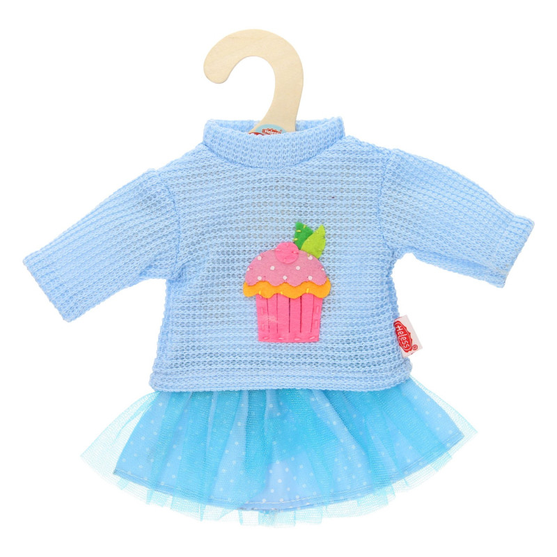 HELESS Dolls Pullover with Skirt Blue, 28-35 cm