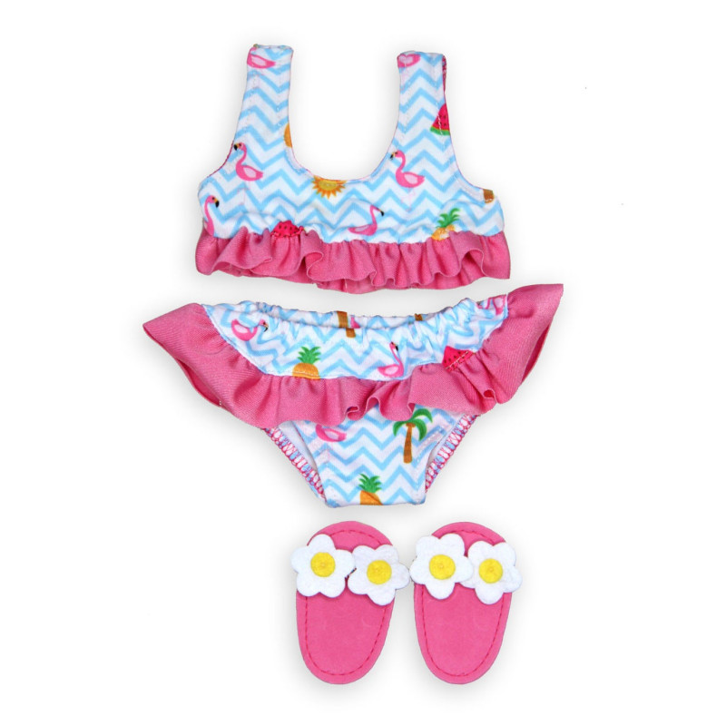 HELESS Dolls Bikini with Slippers Flamingo, 35-45 cm