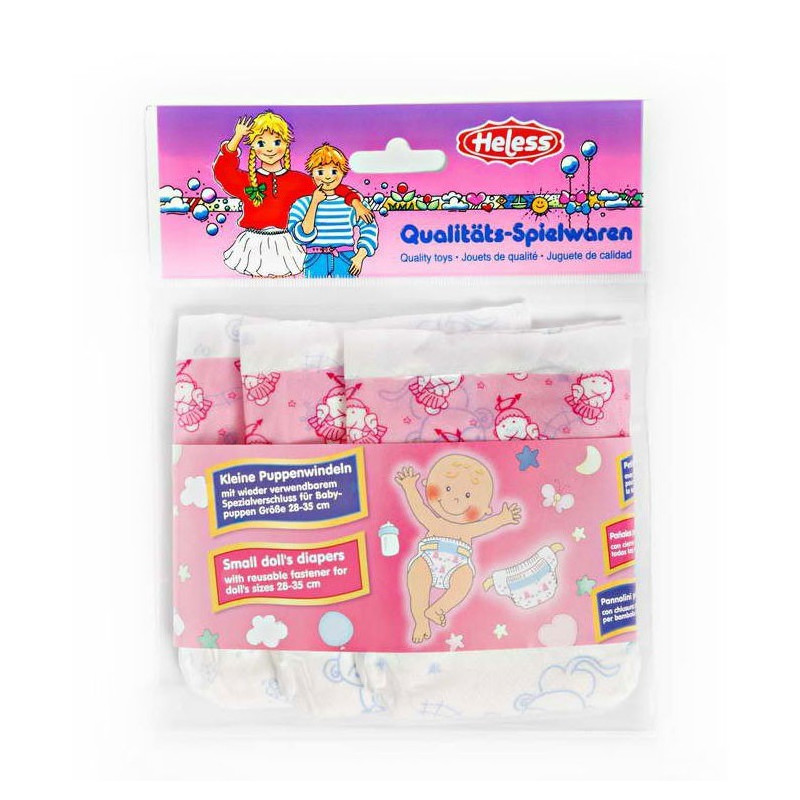 HELESS Doll diapers Pink-3pcs, 28-35 cm