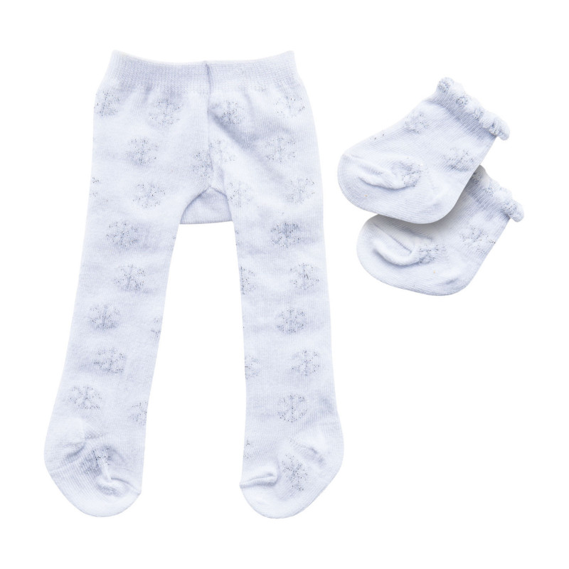 HELESS Doll Tights with Socks - Snowflakes, 28-35 cm