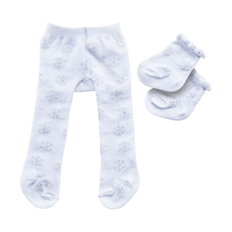 HELESS Doll Tights with Socks - Snowflakes, 35-45 cm