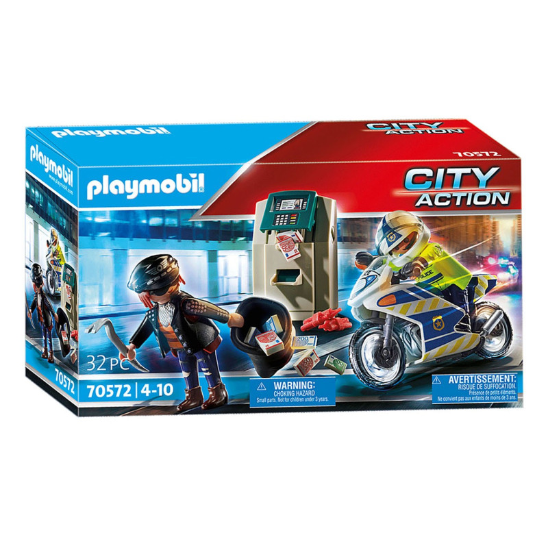 Playmobil City Action 70572 Policier avec moto et voleur