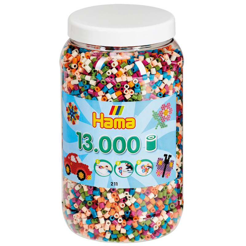 Hama Iron on Beads in Pot - Mix (58), 13,000 pcs.