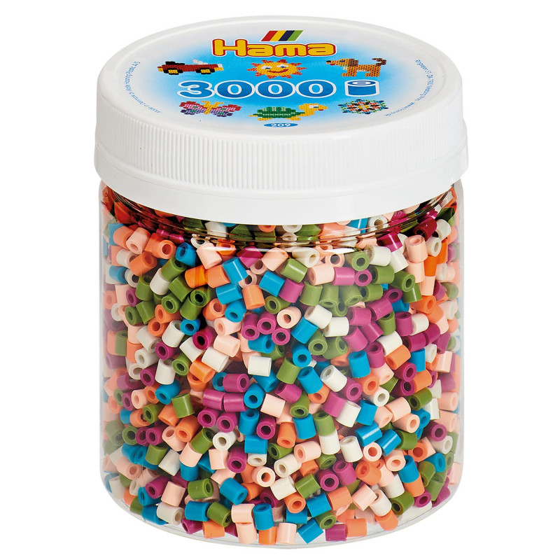 Hama Iron on Beads in Jar - Color mix (58), 3000 pcs.