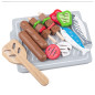 BIGJIGS Wooden Barbecue with Accessories, 10 pcs.