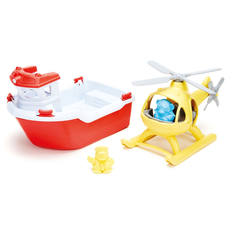 Green Toys Lifeboat with Helicopter