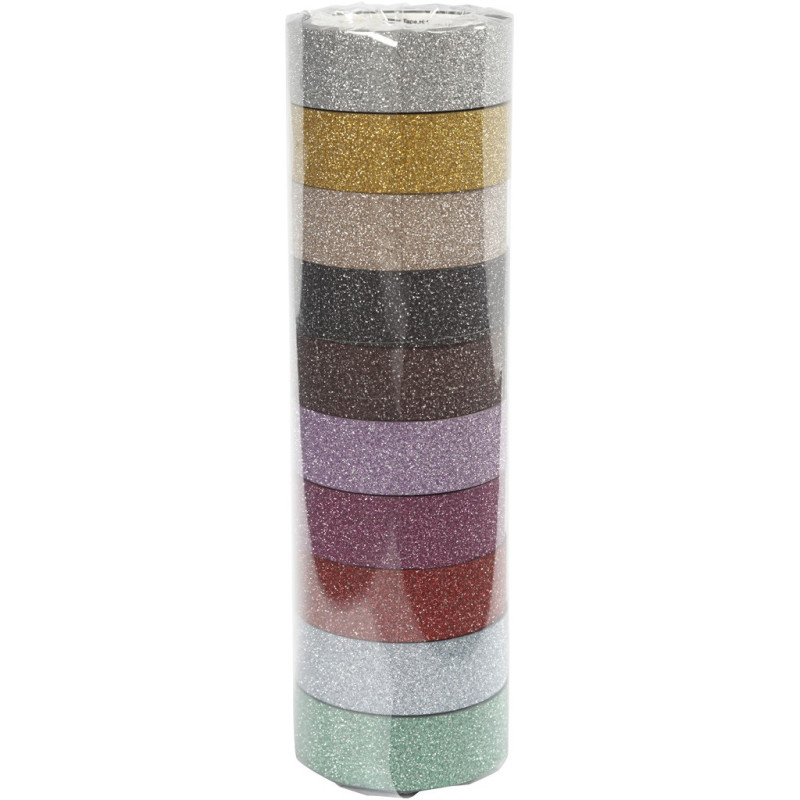 Creativ Company - Glitter Tape Color,10pcs. 25224