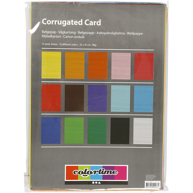 Creativ Company - Corrugated cardboard Color 80gr, 10 Sheets 21927