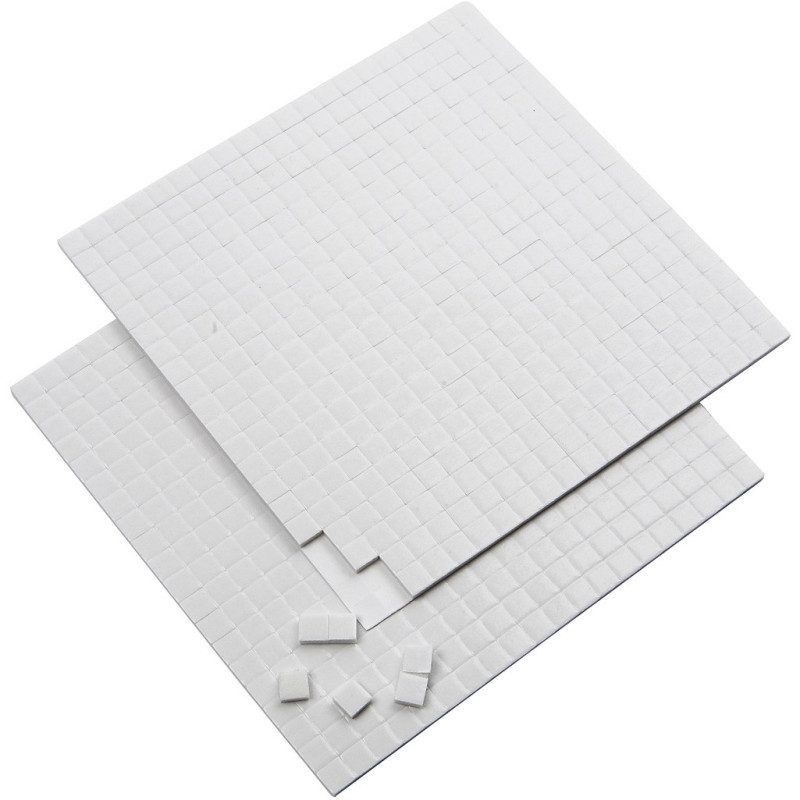 Creativ Company - 3D Foam Pads White 5x5x2mm, 2 Sheets 24639