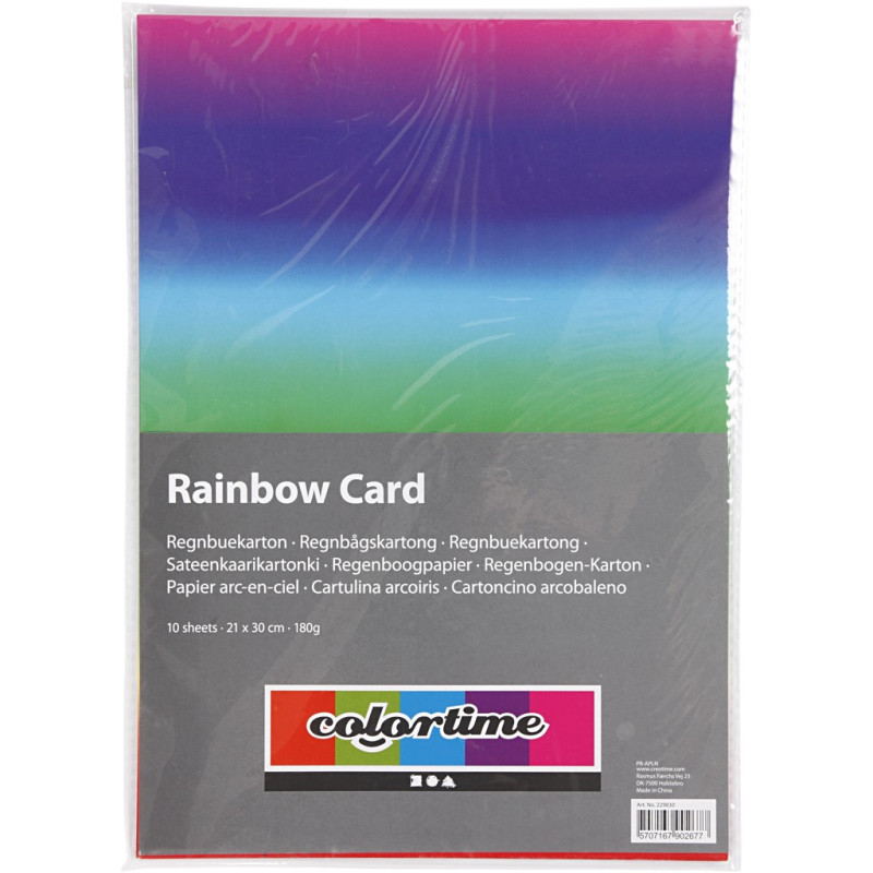 Creativ Company - Rainbow Paper A4 180gr, 10 Sheets 229830