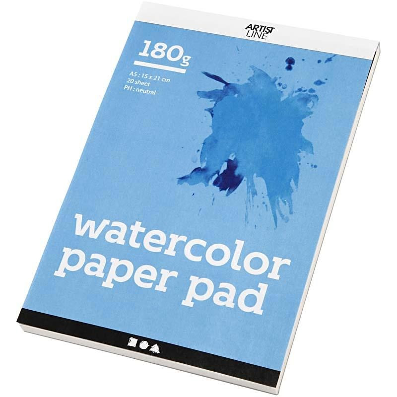 Creativ Company - Watercolor Block White A5 180gr, 20 Sheets 22108