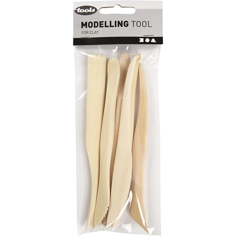Creativ Company - Modeling Tool Set Wood, 6 pcs. 10315