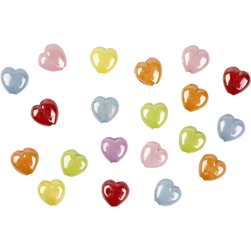 Creativ Company - Plastic Beads Heart, 125ml 697020