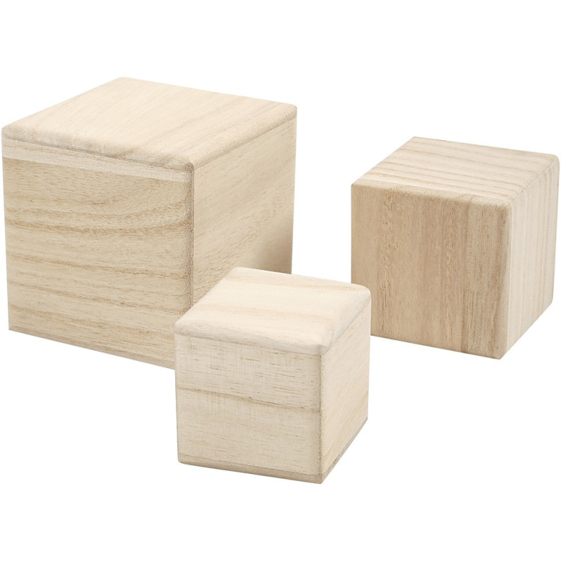 Creativ Company - Wooden Cubes, Set of 3 59228