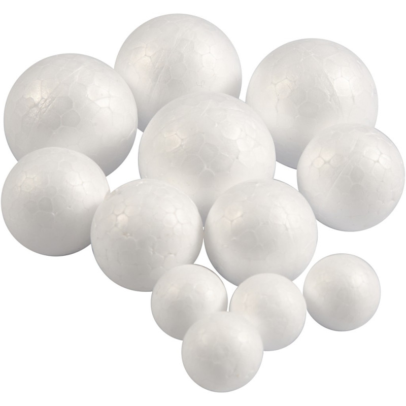 Creativ Company - Balls White 20-30-40mm, 12pcs. 54305
