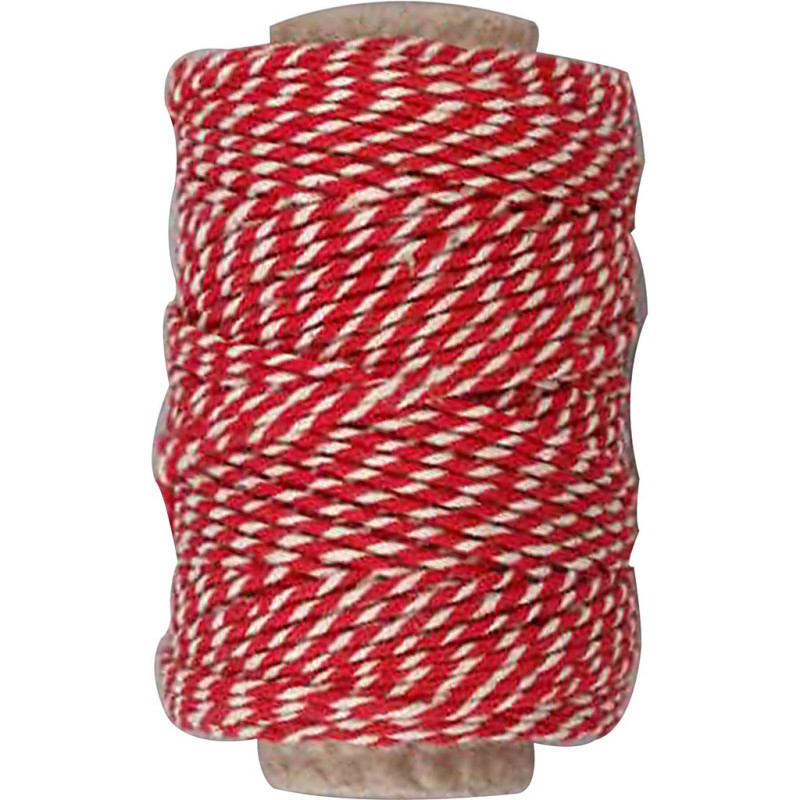 Creativ Company - Cotton cord Red/white, 50m 50332