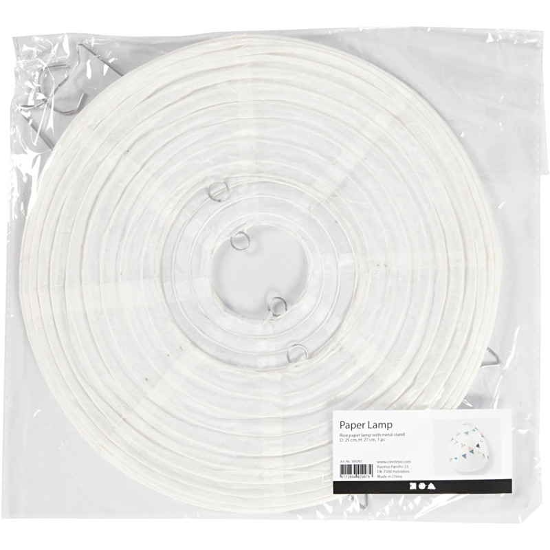 Creativ Company - Rice Paper Lamp White Drop, 27cm 500282