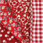 Creativ Company - Patchwork Fabric Red 45x55cm, 4pcs. 441833