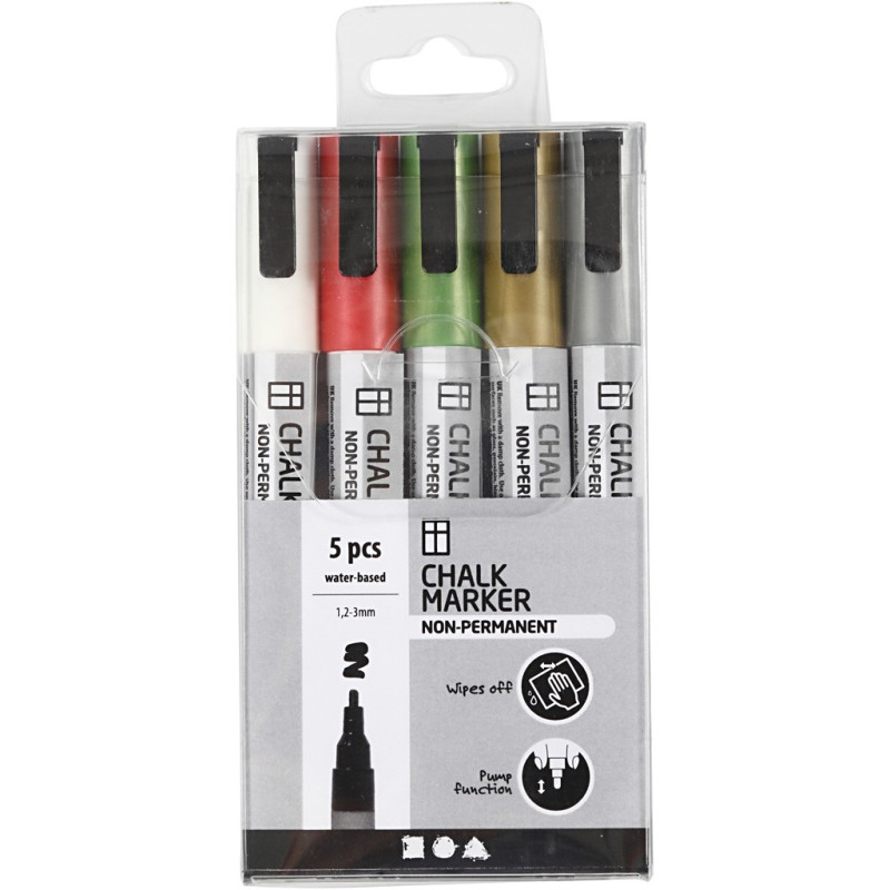 Creativ Company - Chalk Markers Metallic Colors, 5pcs 37387