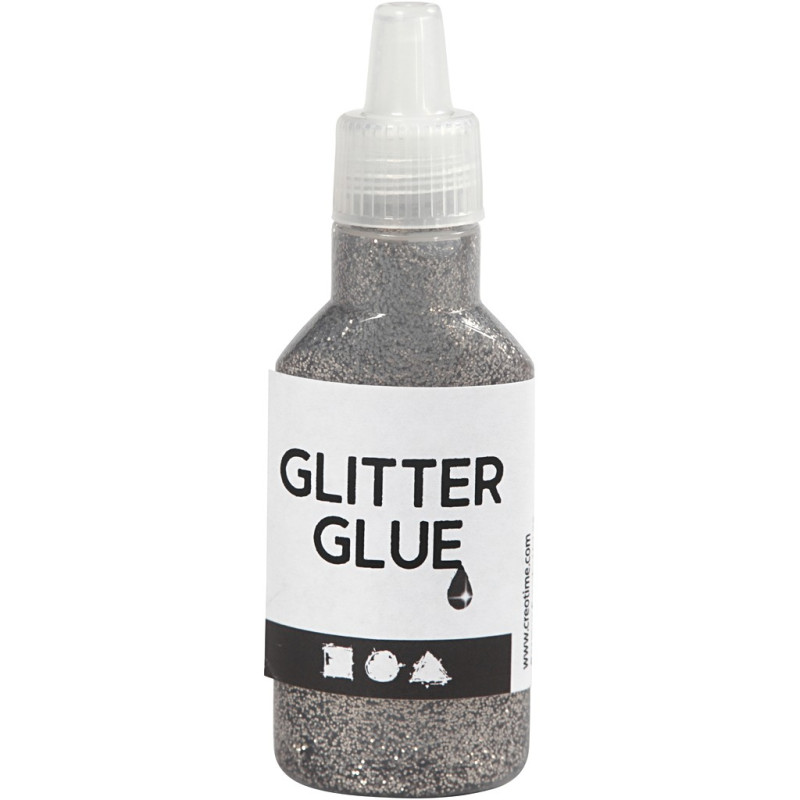 Creativ Company - Glitter glue Silver, 25ml 318310