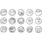 Creativ Company - Deco Art Stamps Smiley Face, 15pcs. 28581