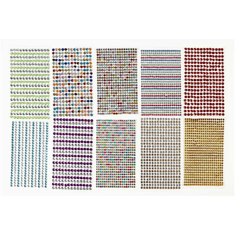 Creativ Company - Stick Rhinestones Color, 10 Sheets 28303