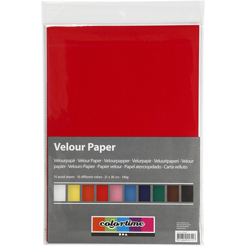 Creativ Company - Velor Paper Color A4, 10 Sheets 270690