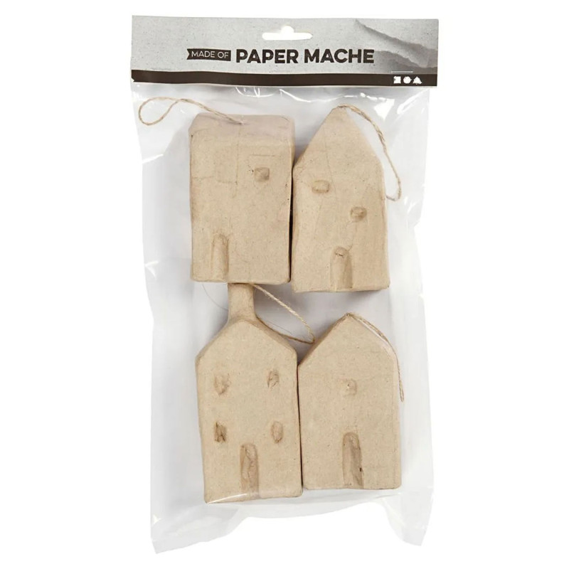 Creativ Company - Paper mache houses, 4 pcs. 549110