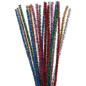 Creativ Company - Chenille thread, strong colours, L: 30 cm, glitter, 24 pcs 51648