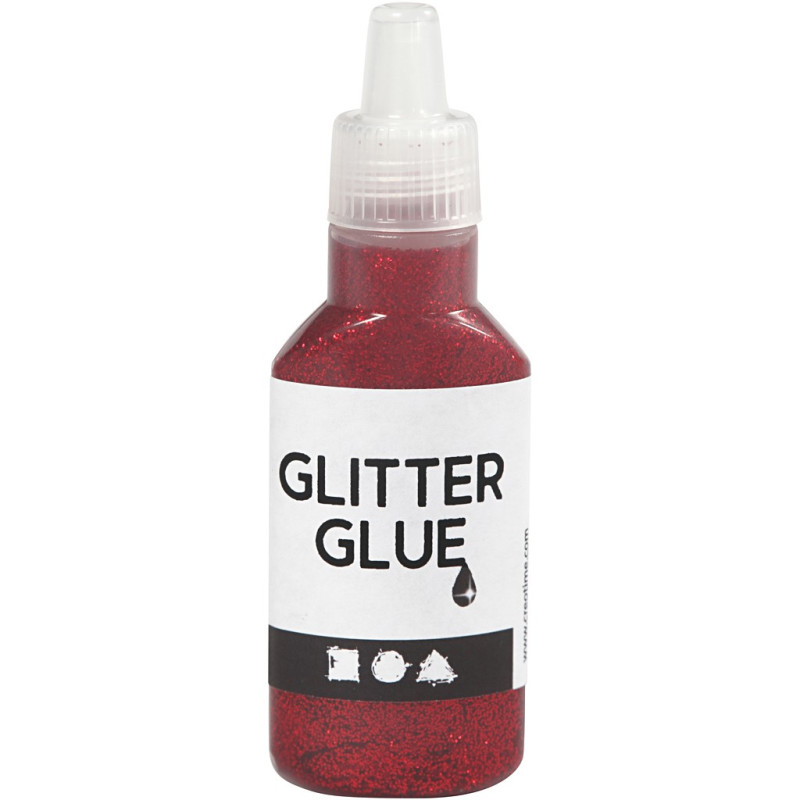Creativ Company - Glitter Glue Red, 25 ml 318220